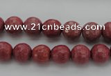 CRC802 15.5 inches 8mm faceted round Brazilian rhodochrosite beads