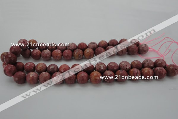 CRC804 15.5 inches 12mm faceted round Brazilian rhodochrosite beads