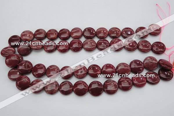 CRC816 15.5 inches 16mm flat round Brazilian rhodochrosite beads