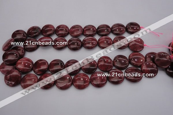 CRC818 15.5 inches 20mm flat round Brazilian rhodochrosite beads