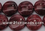 CRC819 15.5 inches 25mm flat round Brazilian rhodochrosite beads