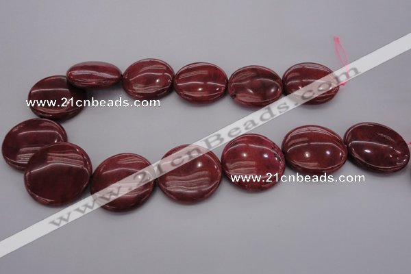 CRC820 15.5 inches 30mm flat round Brazilian rhodochrosite beads