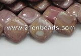 CRC85 15.5 inches 13*13mm diamond rhodochrosite gemstone beads