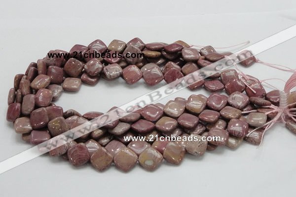 CRC85 15.5 inches 13*13mm diamond rhodochrosite gemstone beads