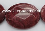 CRC863 15.5 inches 30*40mm faceted oval Brazilian rhodochrosite beads