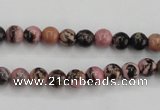 CRD01 15.5 inches 6mm round natural rhodonite gemstone beads