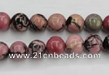 CRD02 15.5 inches 8mm round natural rhodonite gemstone beads