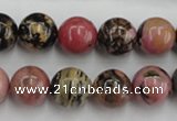 CRD04 15.5 inches 12mm round natural rhodonite gemstone beads