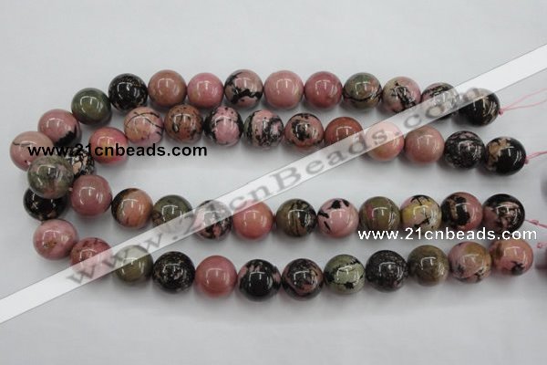 CRD06 15.5 inches 16mm round natural rhodonite gemstone beads