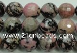 CRD15 15.5 inches 12mm faceted round rhodonite gemstone beads