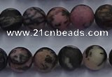 CRD25 15.5 inches 8mm round matte rhodonite beads wholesale