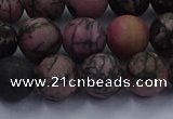 CRD26 15.5 inches 10mm round matte rhodonite beads wholesale