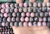 CRD33 15.5 inches 10mm round matte rhodonite beads wholesale