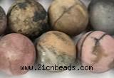 CRD369 15 inches 12mm round matte rhodonite beads