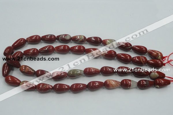 CRE04 16 inches 10*20mm teardrop natural red jasper beads wholesale