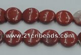 CRE06 16 inches 12mm flat round natural red jasper beads wholesale