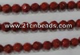 CRE101 15.5 inches 6mm faceted round red jasper beads wholesale