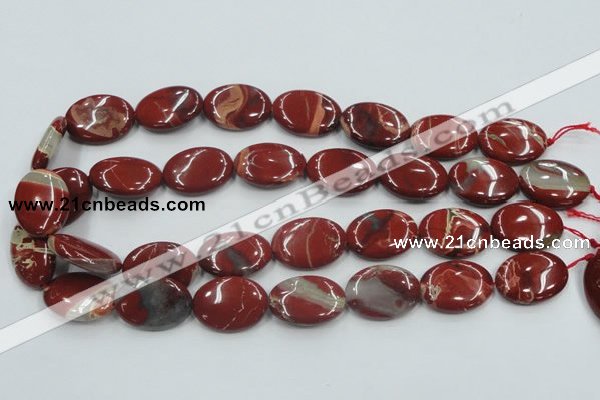 CRE12 16 inches 18*25mm oval natural red jasper beads wholesale