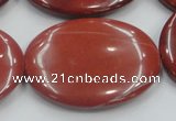 CRE14 16 inches 30*40mm oval natural red jasper beads wholesale