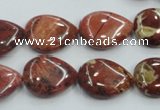 CRE15 16 inches 13*18mm flat teardrop natural red jasper beads wholesale