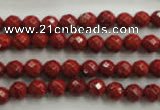 CRE152 15.5 inches 6mm faceted round red jasper beads wholesale