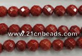 CRE153 15.5 inches 8mm faceted round red jasper beads wholesale