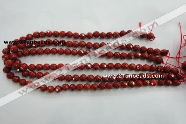 CRE153 15.5 inches 8mm faceted round red jasper beads wholesale