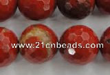 CRE159 15.5 inches 20mm faceted round red jasper beads wholesale