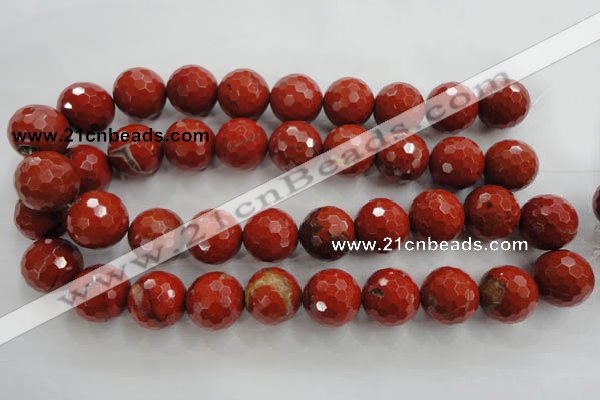 CRE159 15.5 inches 20mm faceted round red jasper beads wholesale