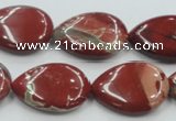 CRE16 16 inches 18*25mm flat teardrop natural red jasper beads wholesale