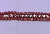 CRE161 15.5 inches 6mm round matte red jasper beads