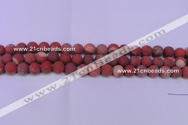 CRE161 15.5 inches 6mm round matte red jasper beads