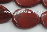 CRE18 16 inches 22*30mm twisted teardrop natural red jasper beads wholesale
