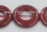 CRE22 16 inches 30mm donut natural red jasper beads wholesale