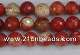 CRE331 15.5 inches 6mm faceted round red jasper beads