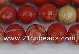 CRE333 15.5 inches 10mm faceted round red jasper beads