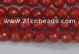 CRE338 15.5 inches 4mm faceted round red jasper beads