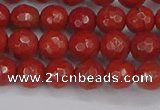 CRE339 15.5 inches 6mm faceted round red jasper beads