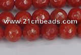 CRE340 15.5 inches 8mm faceted round red jasper beads