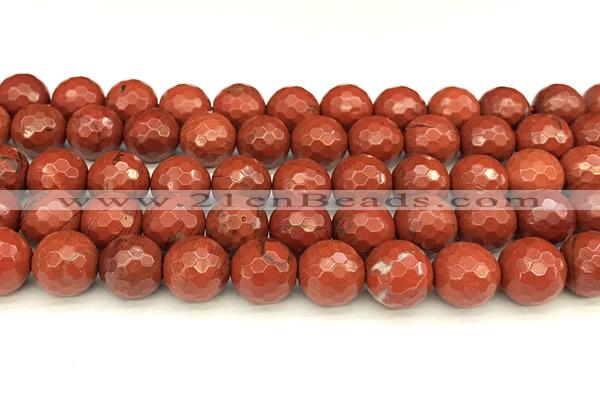 CRE362 15 inches 10mm faceted round red jasper beads wholesale