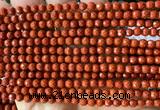 CRE383 15 inches 4mm faceted round red jasper beads wholesale