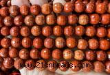CRE386 15 inches 10mm faceted round red jasper beads wholesale