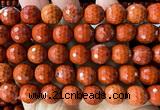 CRE387 15 inches 12mm faceted round red jasper beads wholesale