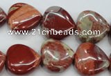 CRE42 15.5 inches 20*20mm heart red jasper beads wholesale