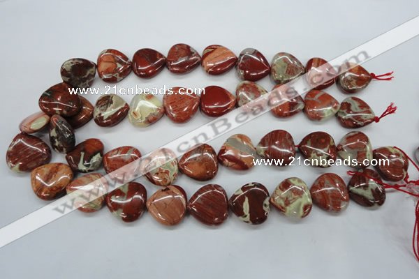 CRE42 15.5 inches 20*20mm heart red jasper beads wholesale