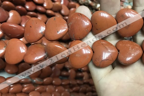 CRE67 15.5 inches 20*23mm heart red jasper beads wholesale