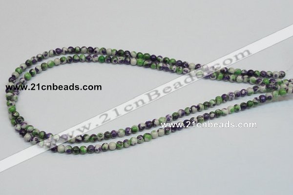 CRF01 15.5 inches 4mm round dyed rain flower stone beads wholesale