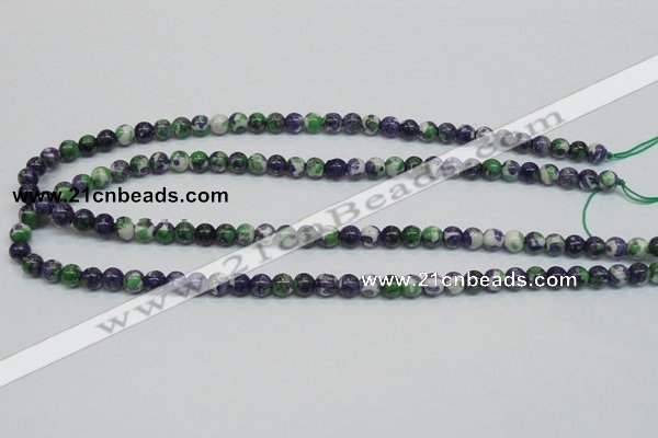 CRF02 15.5 inches 6mm round dyed rain flower stone beads wholesale