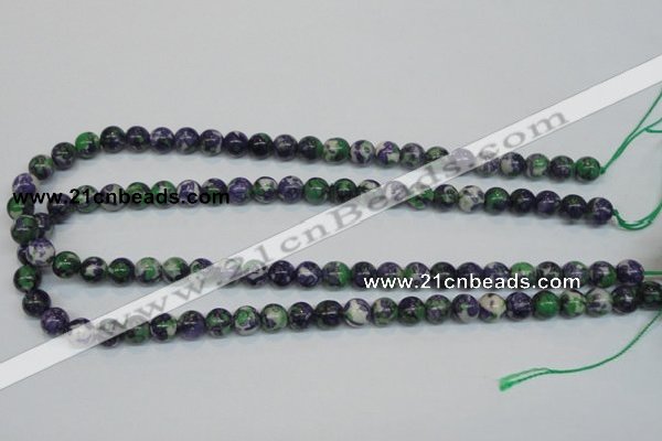 CRF03 15.5 inches 8mm round dyed rain flower stone beads wholesale