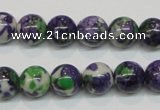 CRF04 15.5 inches 10mm round dyed rain flower stone beads wholesale